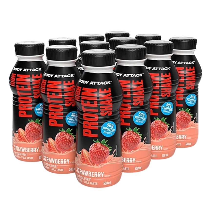 Body Attack High Protein Shake (12x500ML)